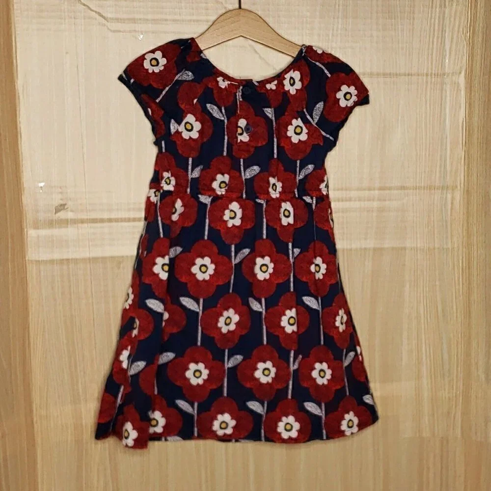 Old Navy Women's Toddler Navy Red Floral Sundress 5T